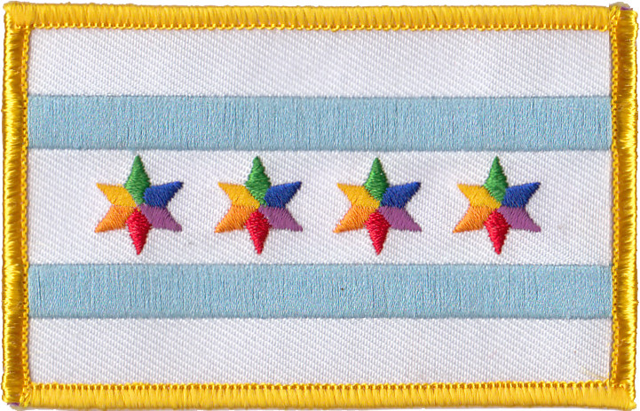 CITY OF CHICAGO FLAG PATCH: Gay Pride