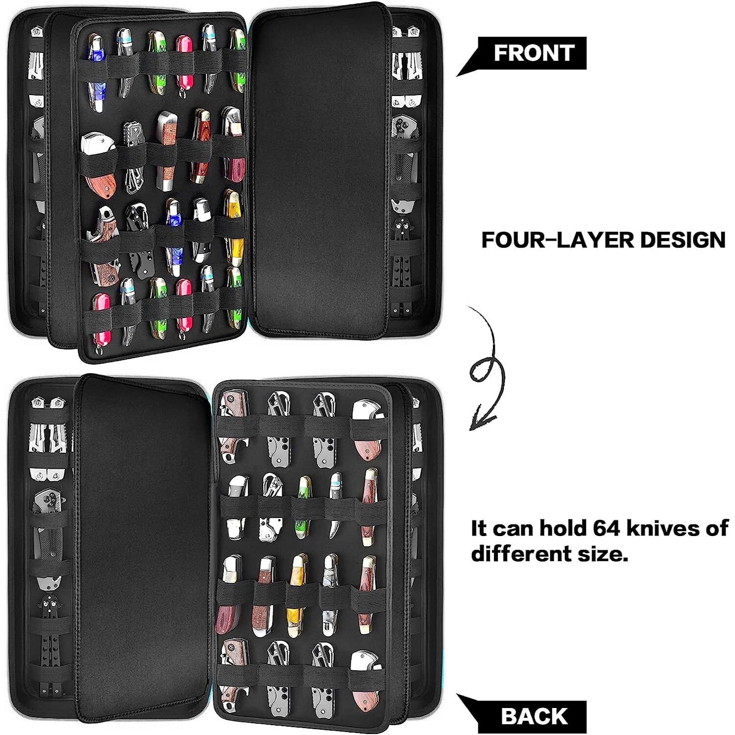 Expositor De Cuchillos Para Mas De 66 Navajas. Soporte Plegable, Almacenamiento