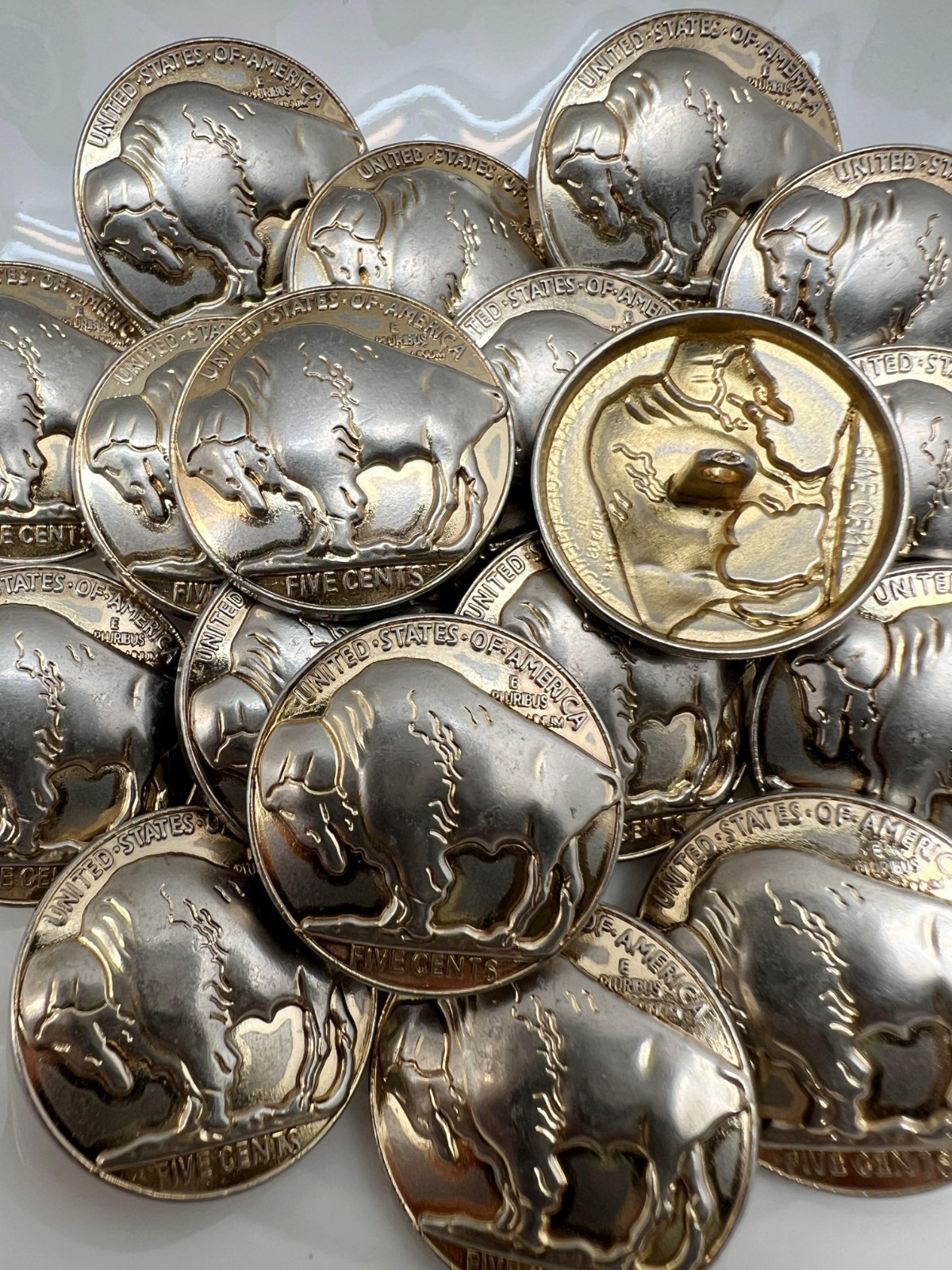 10PC Rustic Gold Buffalo Rustic Metal Buttons Shank Buttons 1" 26mm