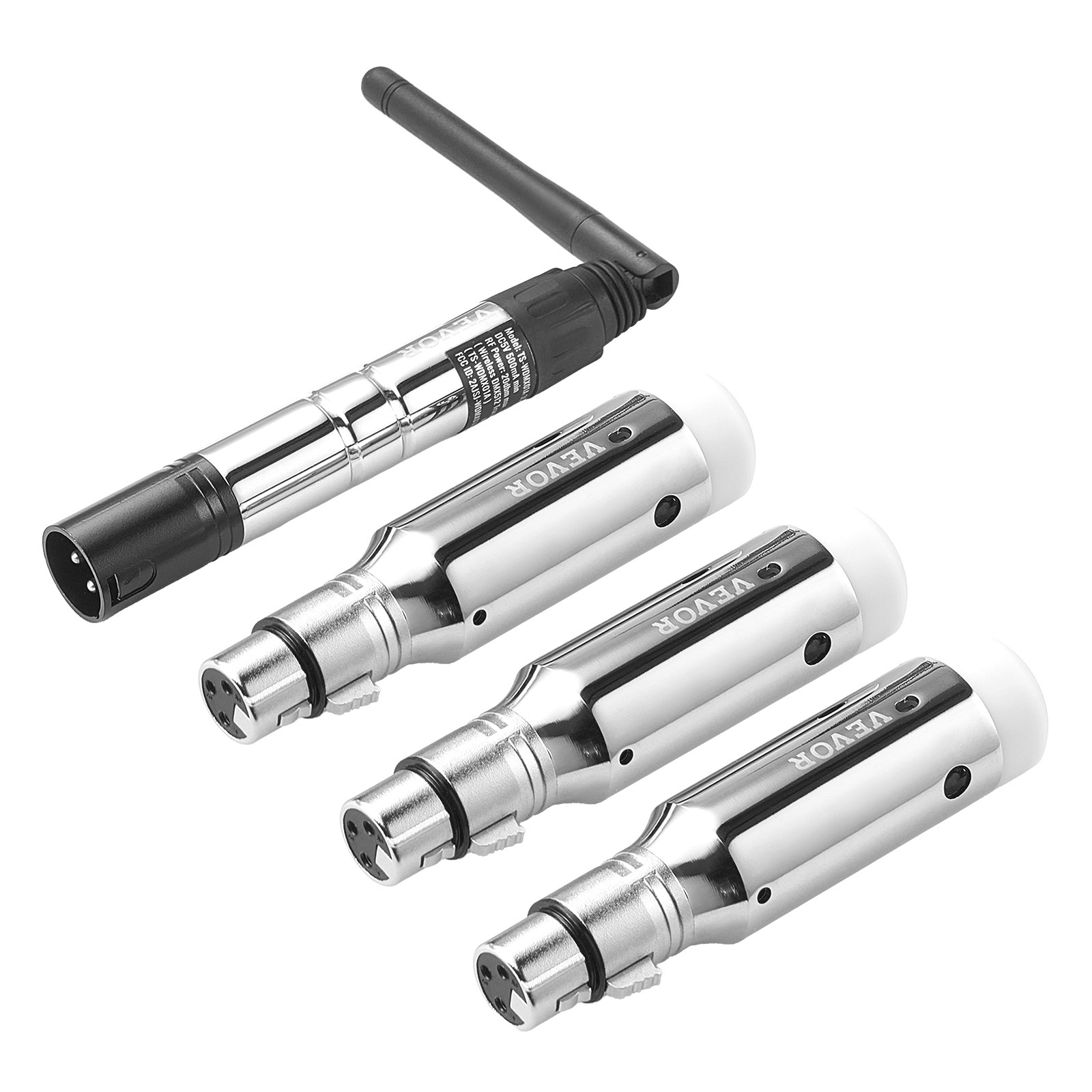 VEVOR DMX Wireless Receiver Transmitter Rechargeable Battery Stage Light 4 PCs