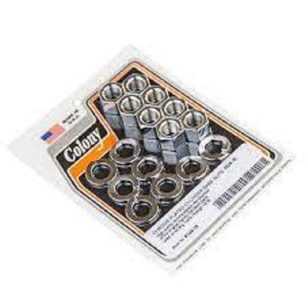 Colony 8104-16 Cylinder Base Nut Kit Chrome For Harley Panhead Shovelhead 60200