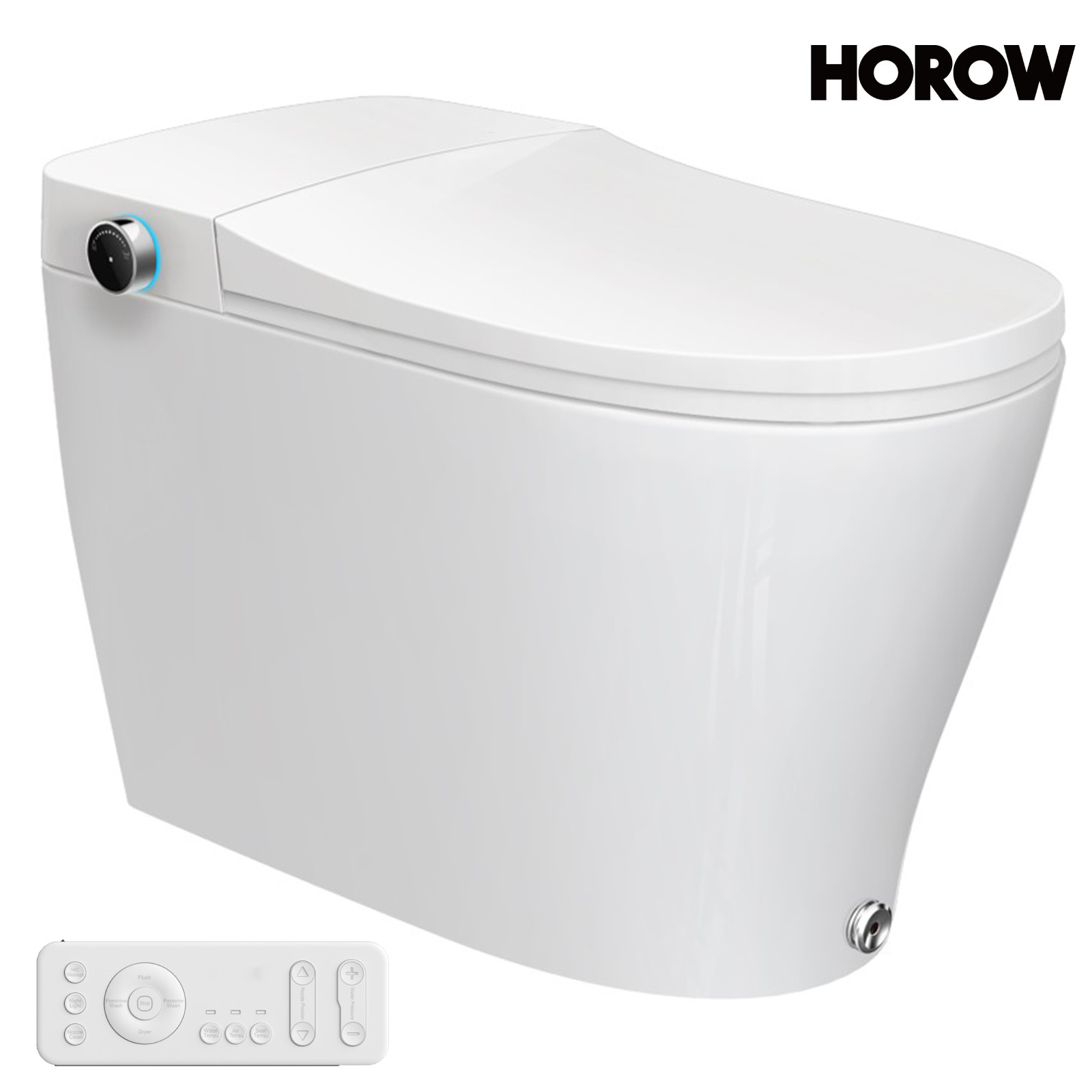 HOROW Smart Toilet Bidet Seat Elongated One Piece Toilet Dryer Auto Open Close