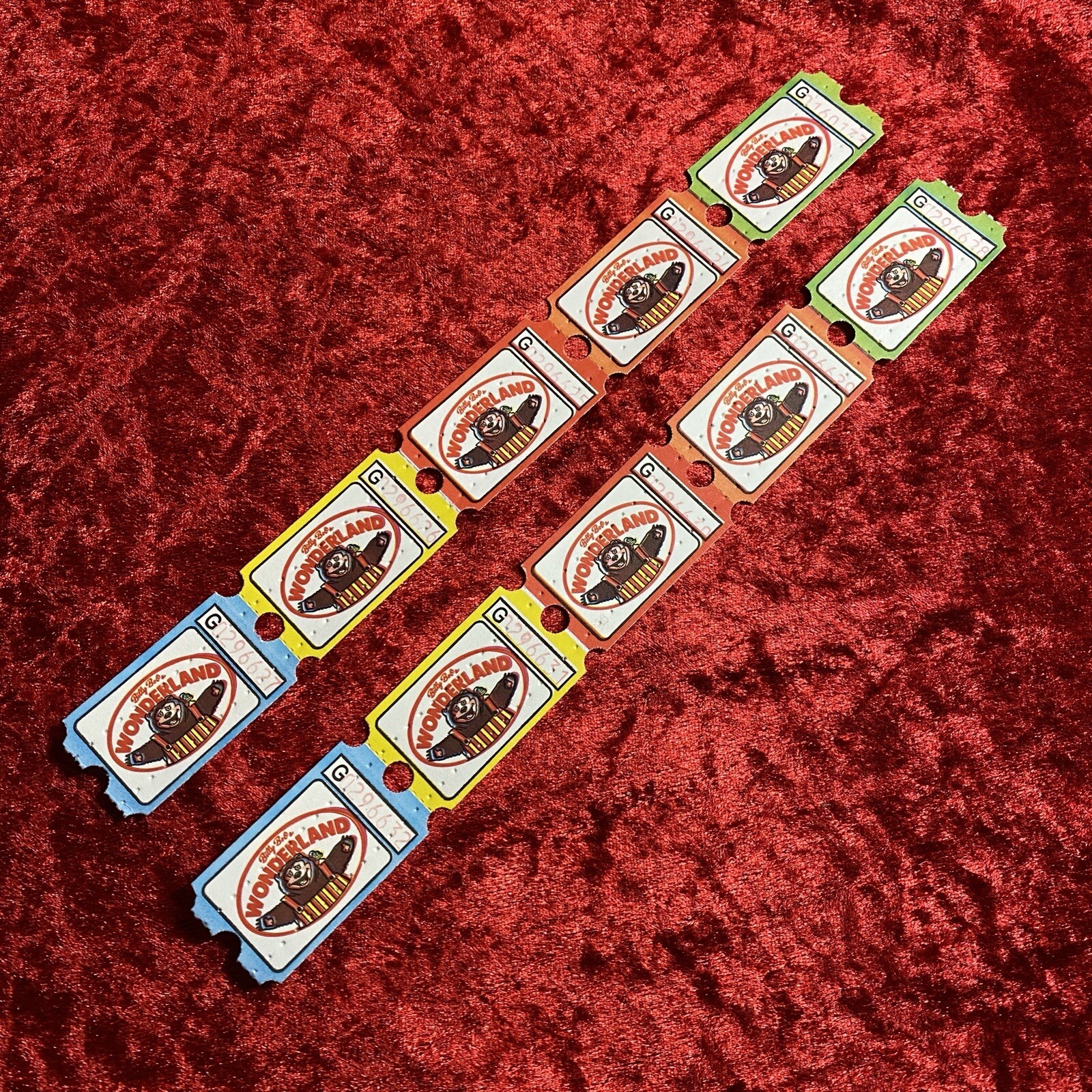 Lot Of 10 Billy Bob’s Wonderland Tickets Rock-afire Explosion / ShowBiz Pizza