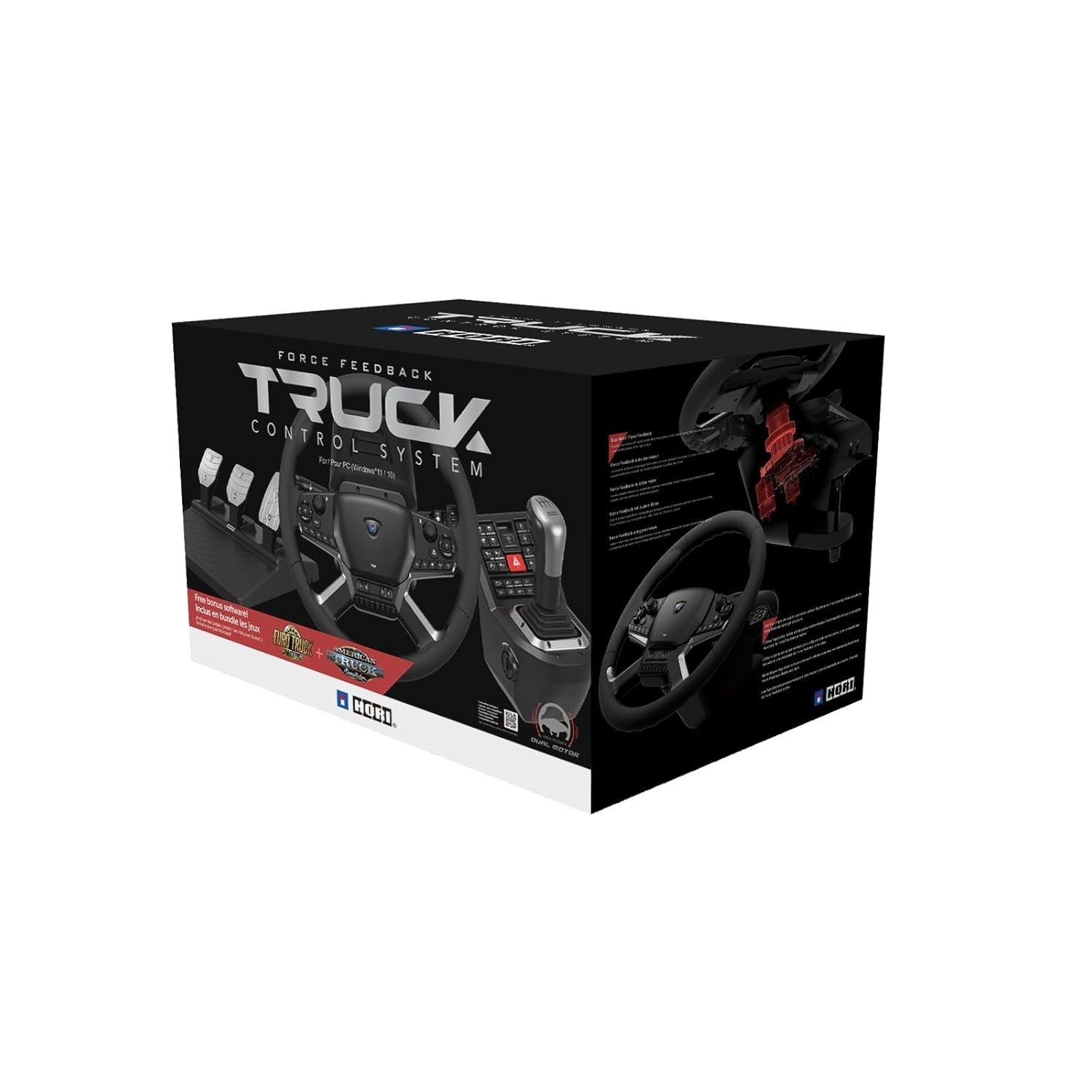 HORI Truck Control System for Windows 11/10 with Force Feedback Steering Wheel