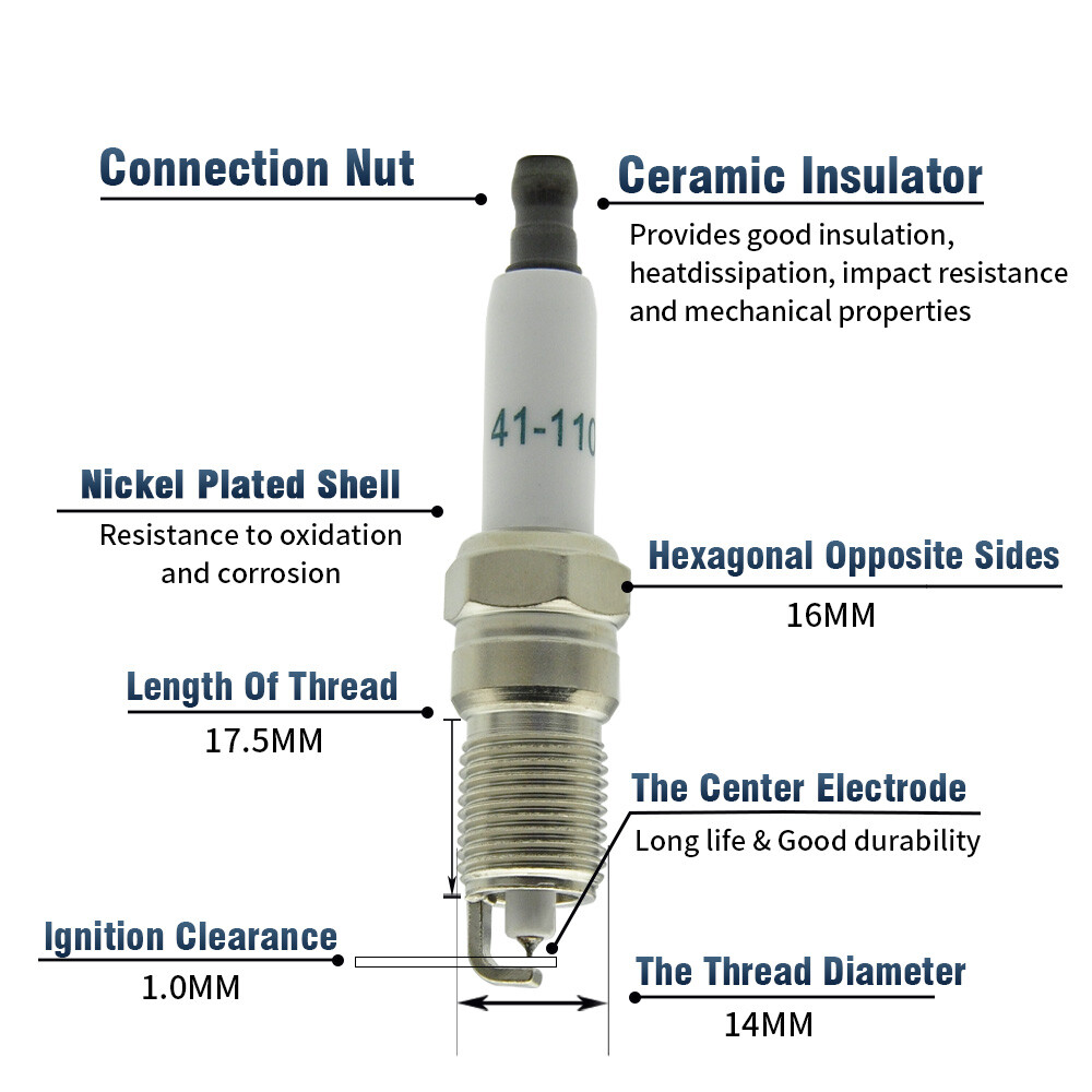 8PCS 9748UU Wires & 41-110 Spark Plugs Set For Chevy GMC 4.8L 5.3L 6.0L V8 NEW