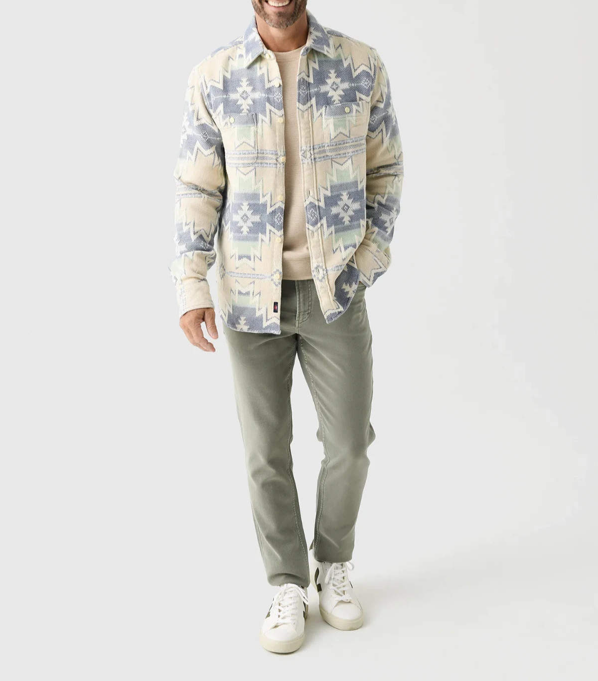 Faherty Doug Good Feather Surf Flannel Men's Overshirt