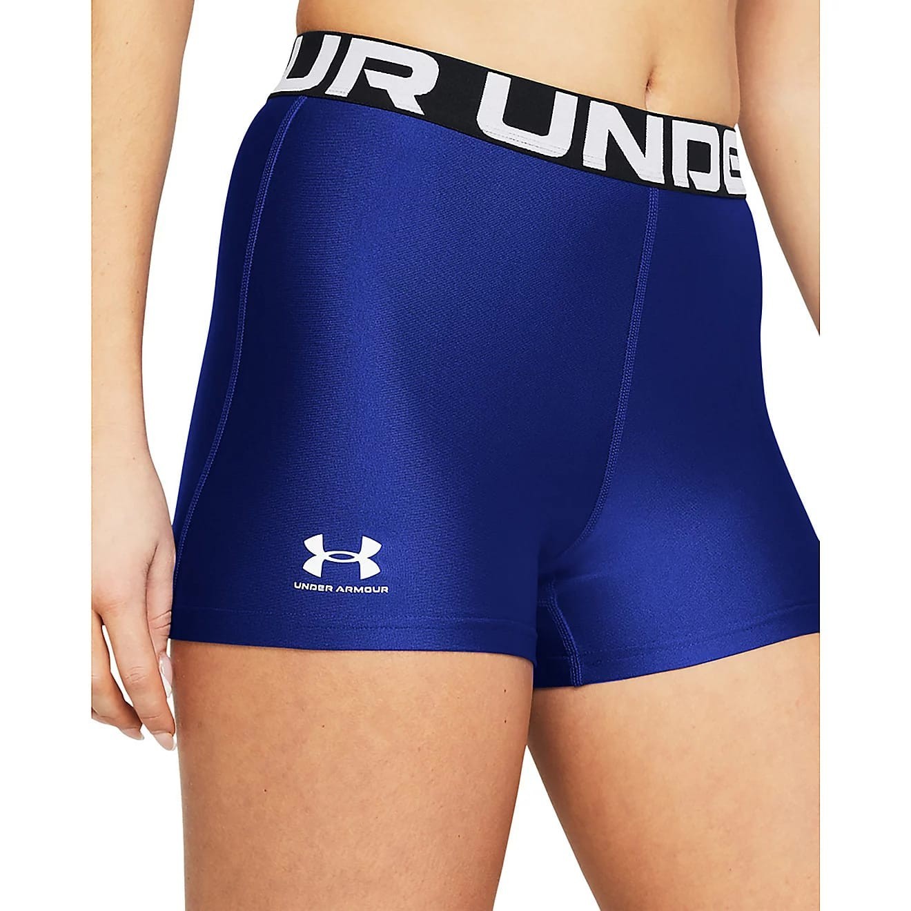 Under Armour Women's HeatGear Mid Rise Shorty 3” Shorts Royal Blue NWT