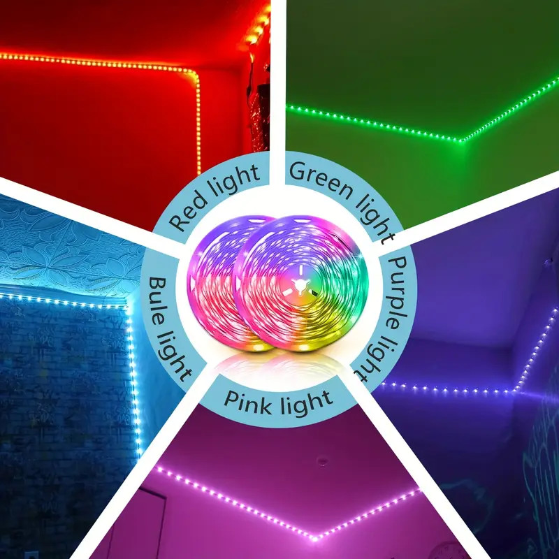 50 Ft LED Strip Lights, with 44 Keys Remote Control, Dimmable RGB Color Changing