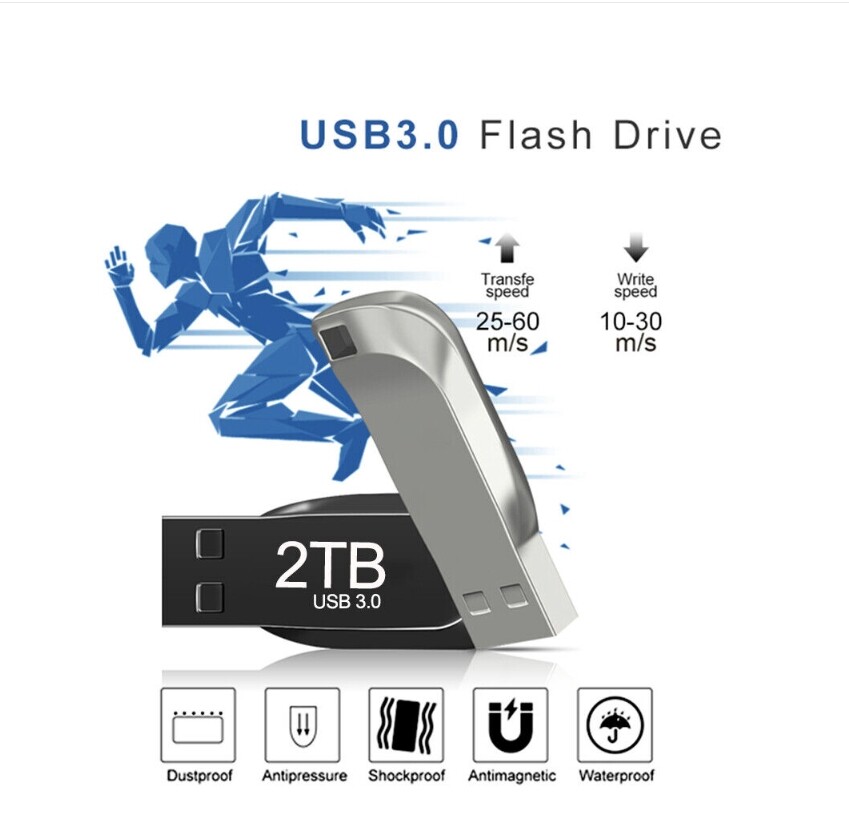 1TB 2TB Type C/USB-A USB 3.0 Flash Drive Thumb Drive Memory Stick for PC Laptop