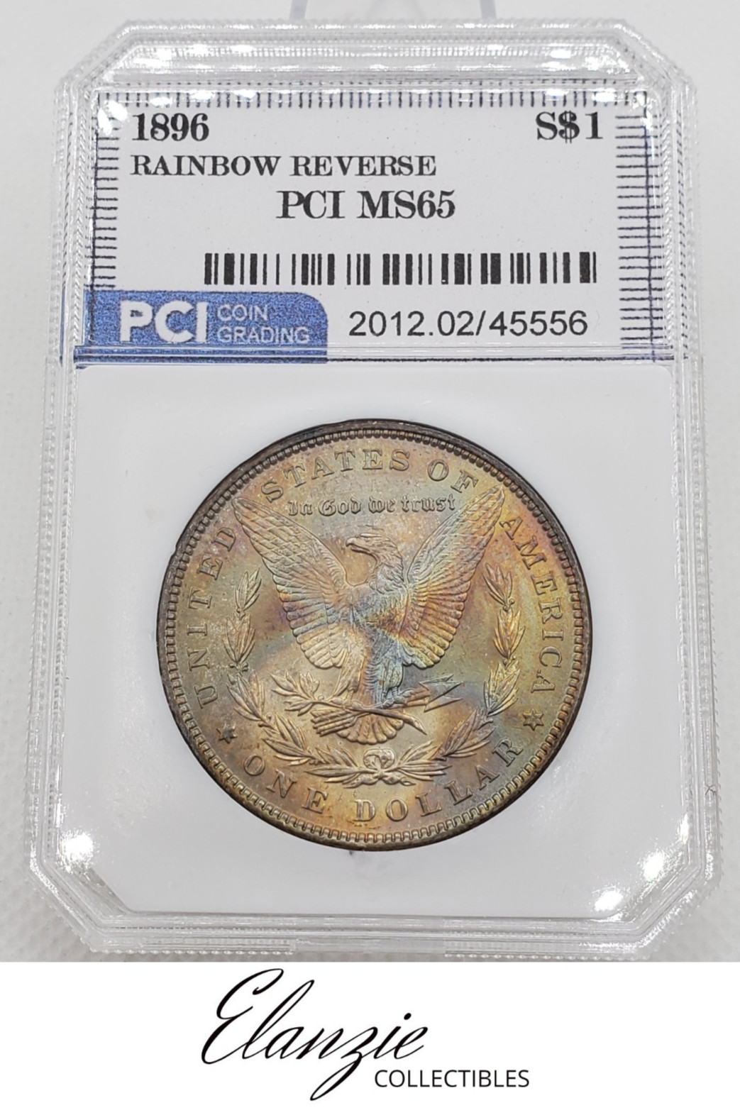 1896 Morgan Silver Dollar Rainbow Reverse