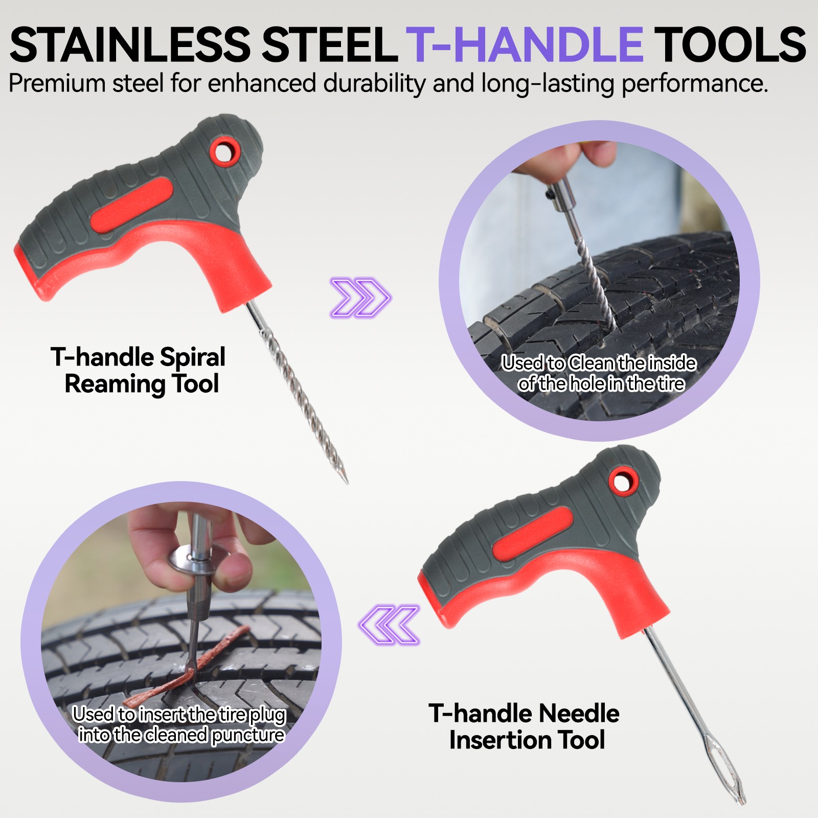 75PCS Tire-Puncture Repair Kit Heavy Duty Offroad Plugs For Tubeless Tire US