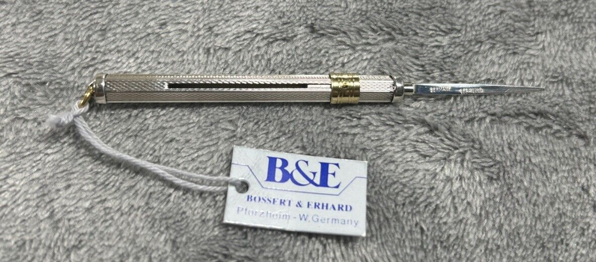 Vintage Bossert Erhard Sterling Silver Sliding Toothpick Retractable German NWT