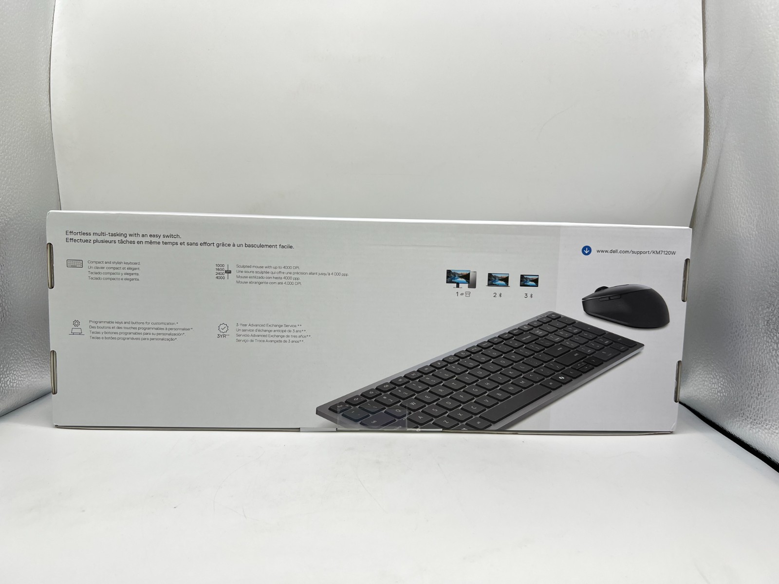 New Dell KM7120W Wireless Full Size Switch Keyboard and Mouse Bundle Titan Gray