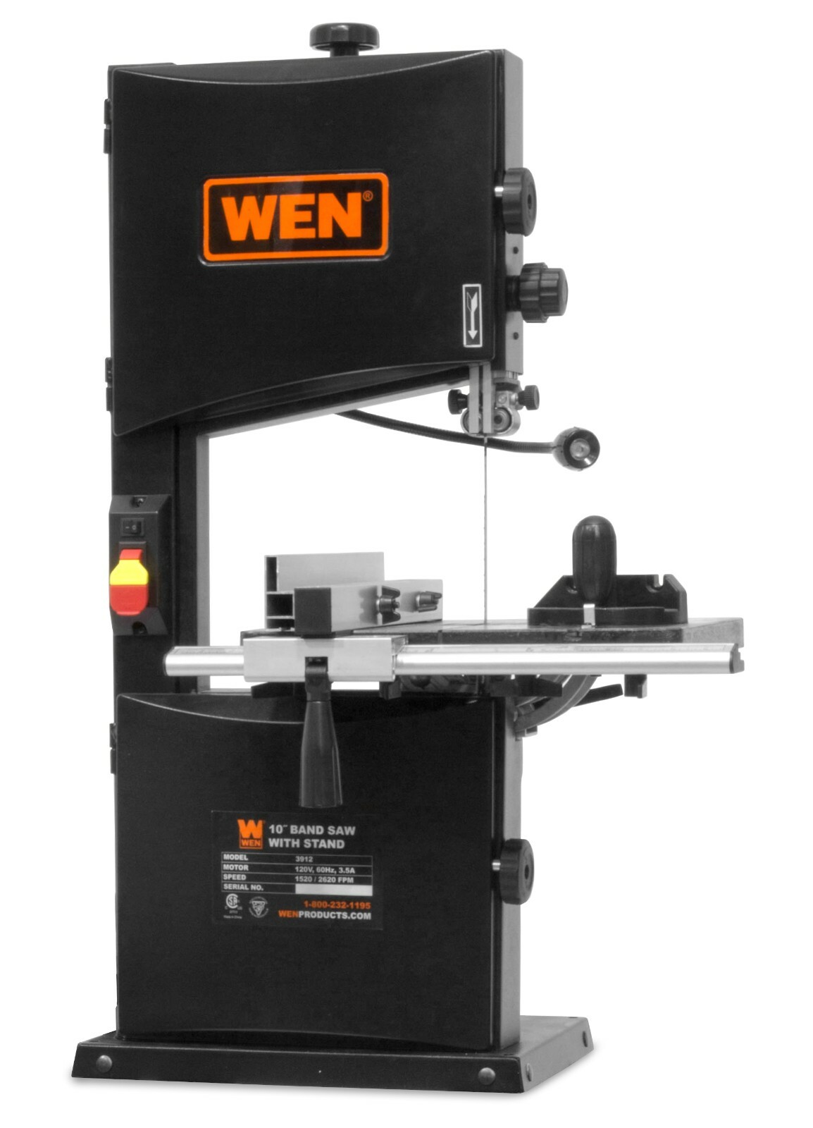 WEN BA3962 3.5-Amp 10-Inch Two-Speed Band Saw with Stand and Worklight