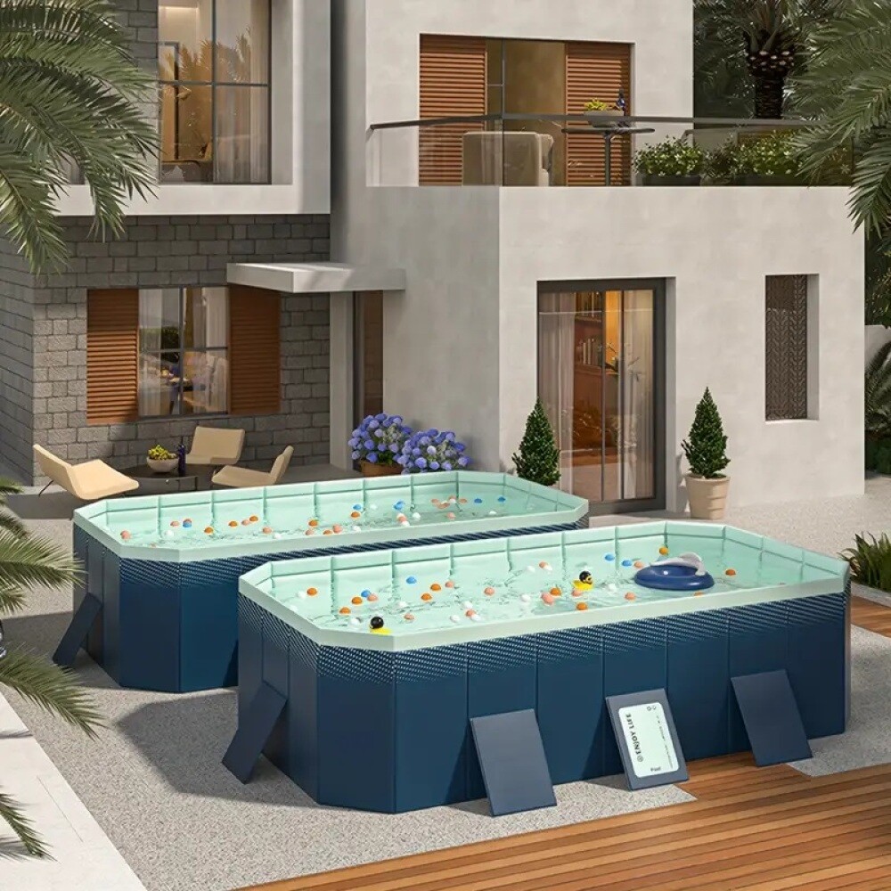 Convenient and Portable PVC Material 2.1meters Inflatable Pool, Blue Color