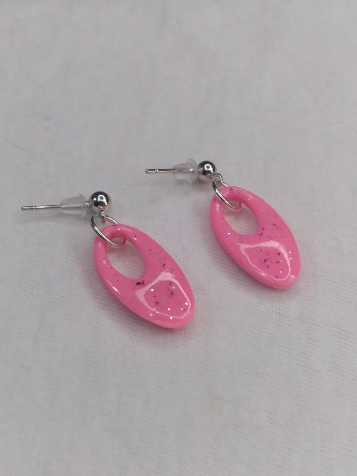 Handcrafted Beaded Pink Polymer Clay Pendant Memory Wire Choker Earring Set