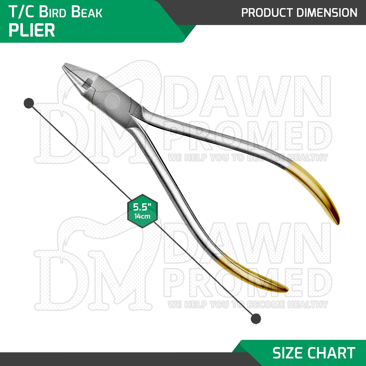 TC Bird Beak Plier With Cutter 5.5″ Orthodontic Dental Instrument German Grade