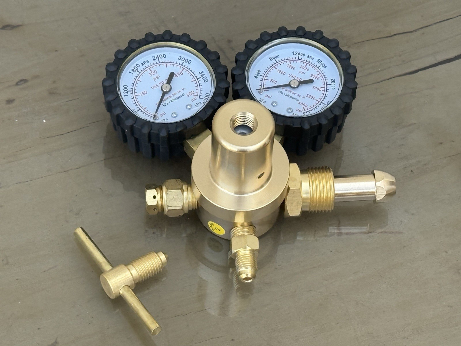 Nitrogen Dual Gas Regulator 0-600 PSI HVAC Purging Pressure Charge CGA580 & HOSE