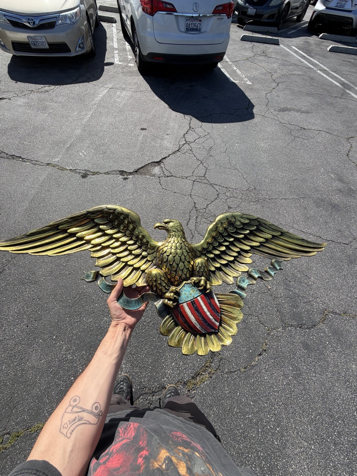 Vintage Syroco American Eagle Wall Hanging Plaque  Model 3762 45” X 18" Mfg 1963