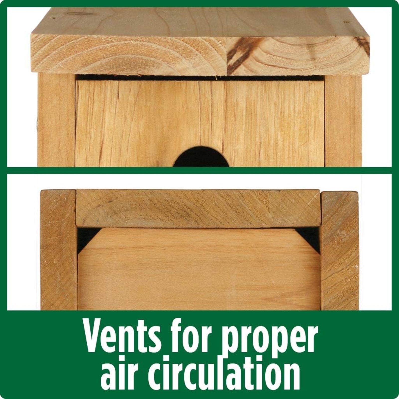Wild Wings Cedar Box Wren Wild Bird Backyard House With Adjustable Door, Brown