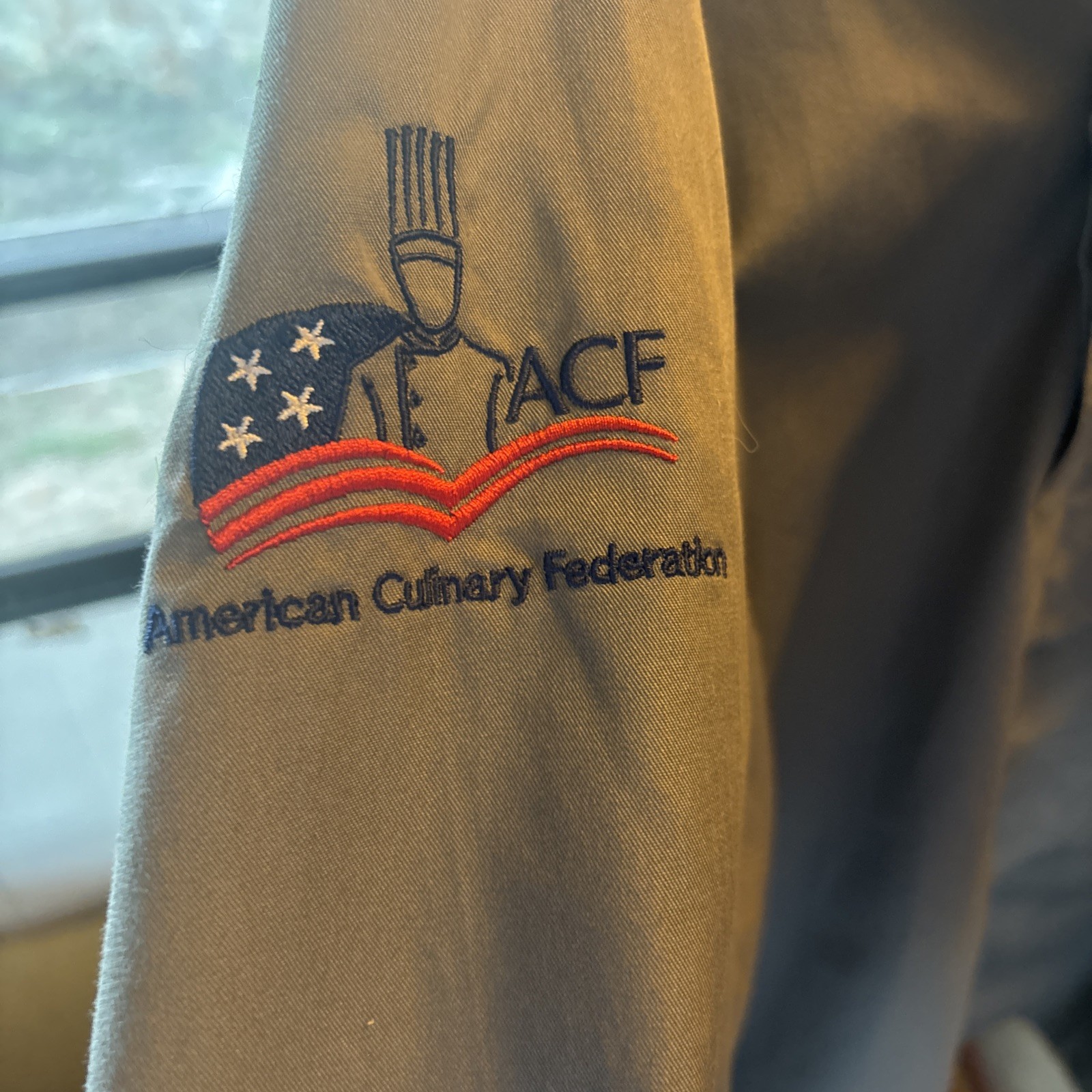 Chef Works Hartford chef coat gray unisex cook shirt, size M