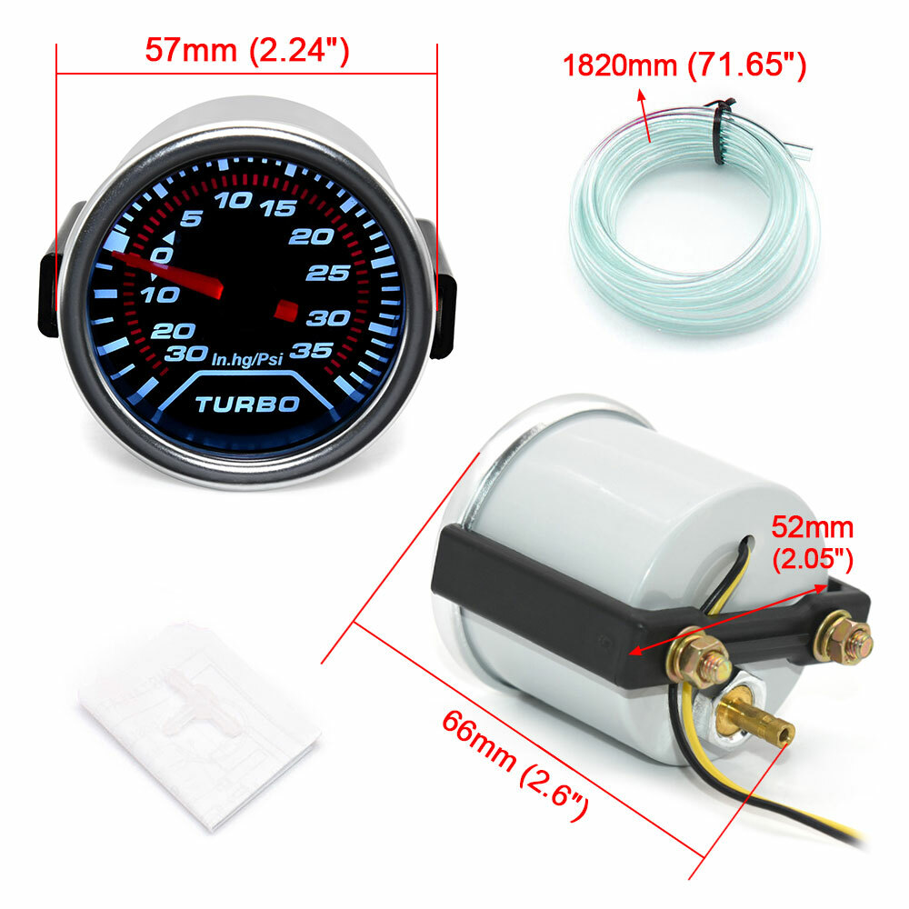 52mm Led Car Boost PSI/Water/Oil Temp/Pressure/Volt/AFR/EGT Gauge/Tachometer