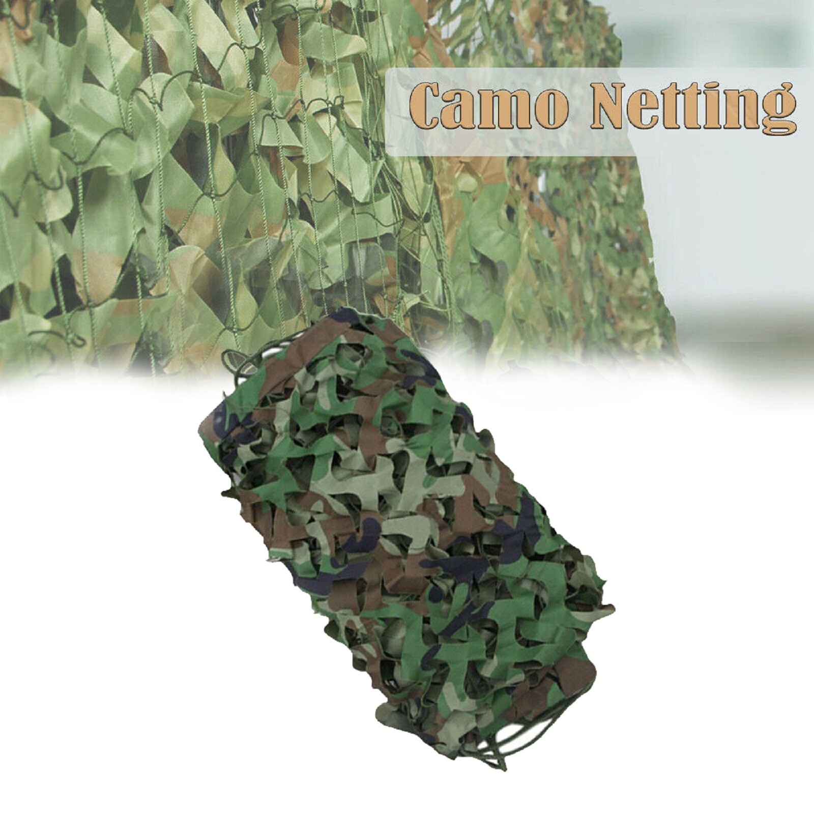 13-26Ft Military Woodland Camouflage Netting Cutable Camo Net Camping Hunting