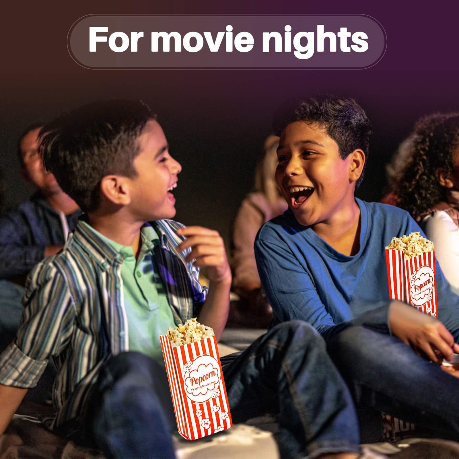 100PCS Popcorn Bags Individual Servings - MAQIHAN Disposable Paper Popcorn...