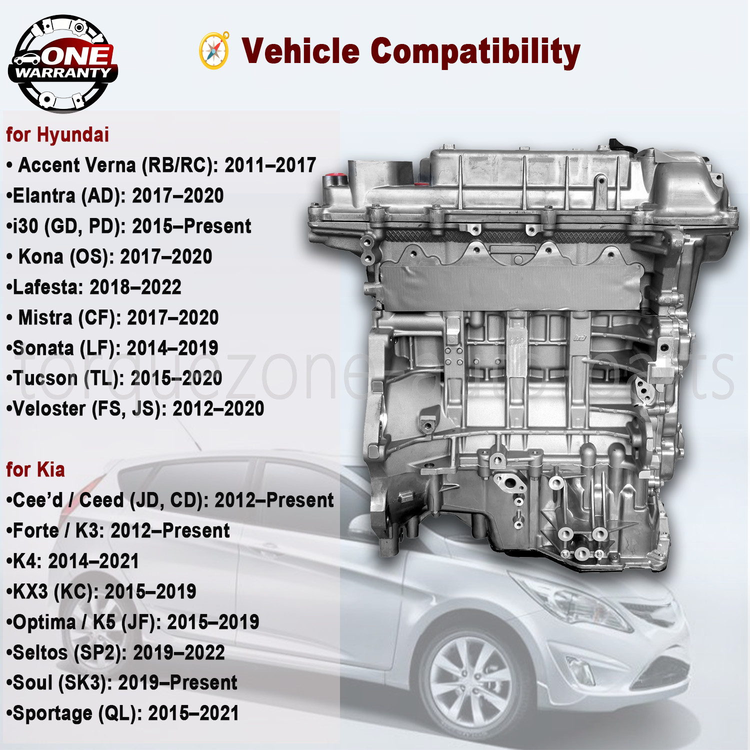 G4FJ 1.6T Turbo Engine Motor For 2015-2020 Hyundai Tucson , 14-19 Hyundai Sonata