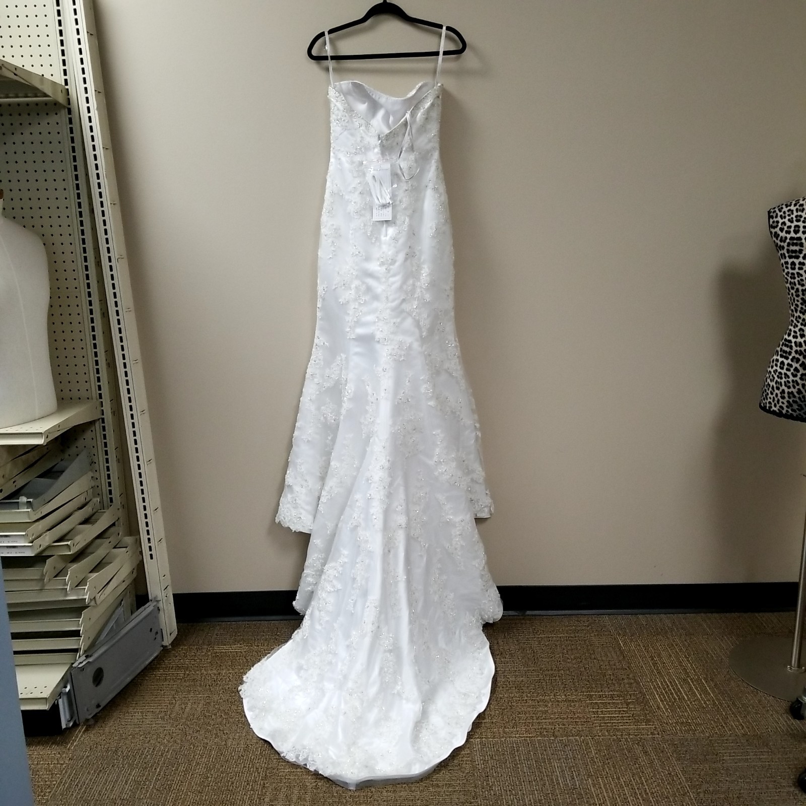 NWT Moonlight Strapless Floral Beaded Fit & Flare Wedding Dress Women's Sz 8