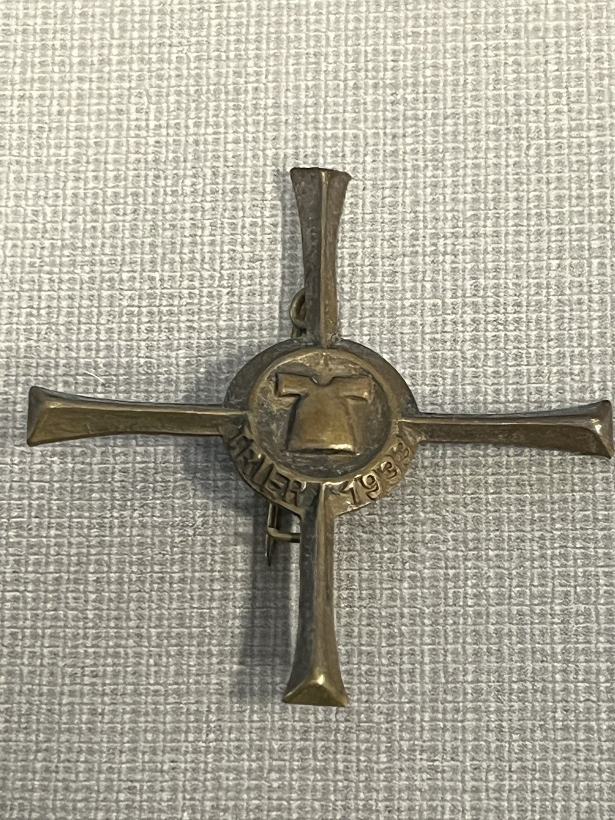 Original WW2 German Iron Shirt 1933 Pilgrimage Cross Trier Pin Medal Tinnie