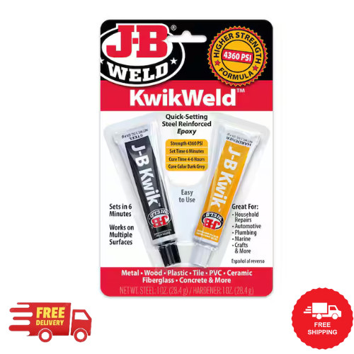 J-B Weld 8276 KwikWeld Quick Setting Steel Reinforced Epoxy - Dark Grey 2 oz
