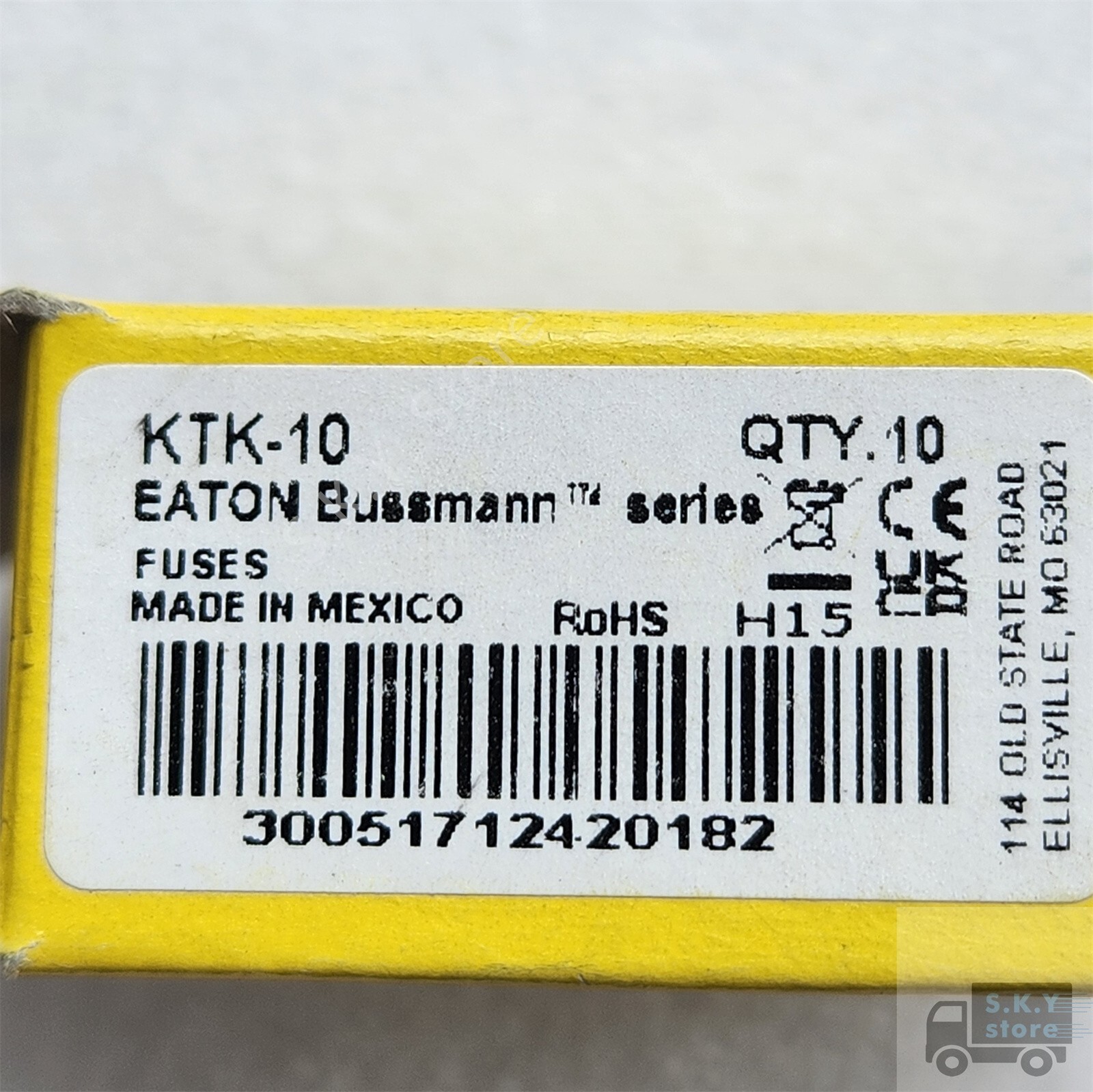 Lot of 10 NEW Bussmann FAST-ACTING Fuse KTK-10, 600Vac, NIB, KTK10, Fast Ship