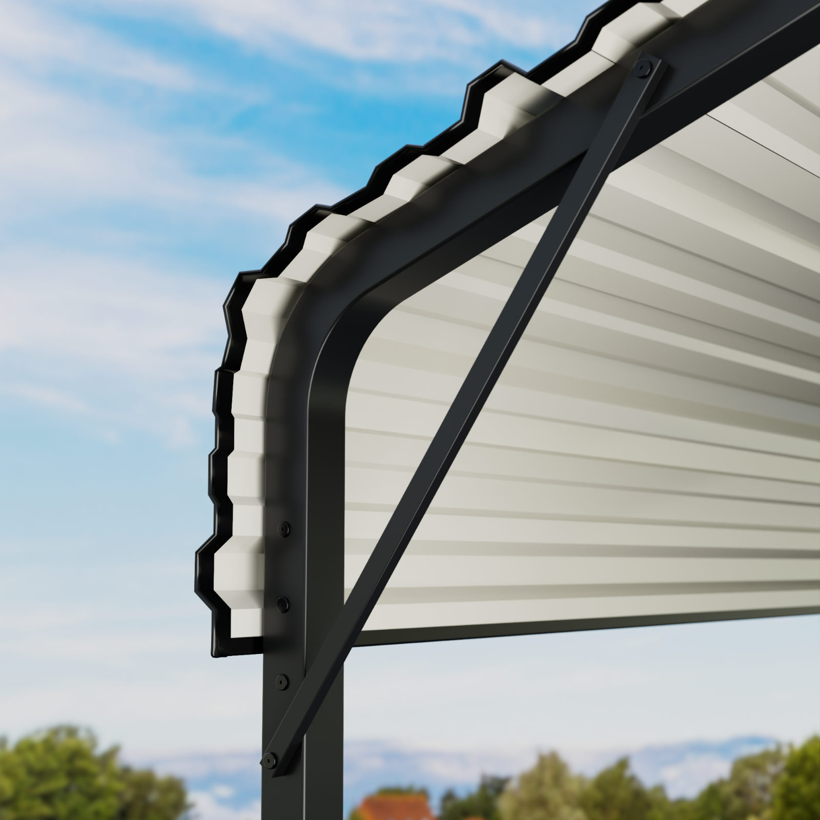 12x20 FT Metal Carport Heavy Duty Galvanized Shelter