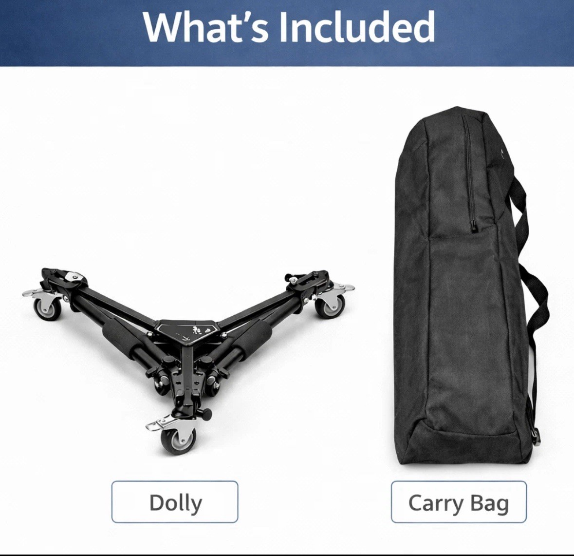 Professional Camera Tripod Dolly Folding Heavy Duty Wheels