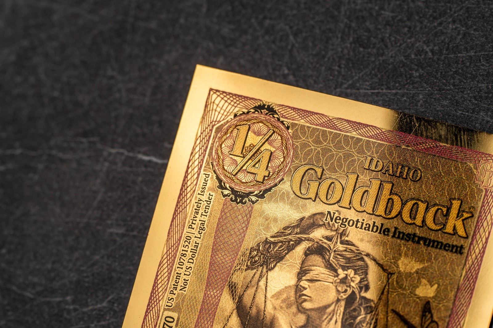 50X - 1/4 IDAHO Goldback Aurum Gold Foil Note 1/4000 oz 24kt .999 Fine PRESALE