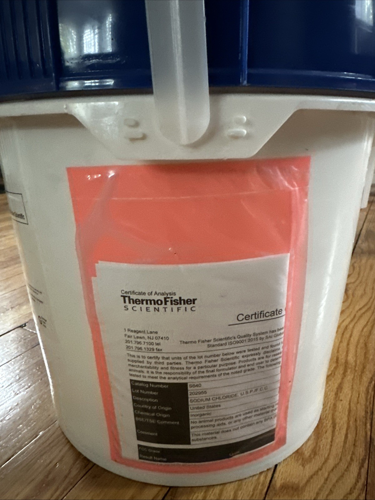 Sodium Chloride Analytical Test Methods. Thermo Fisher