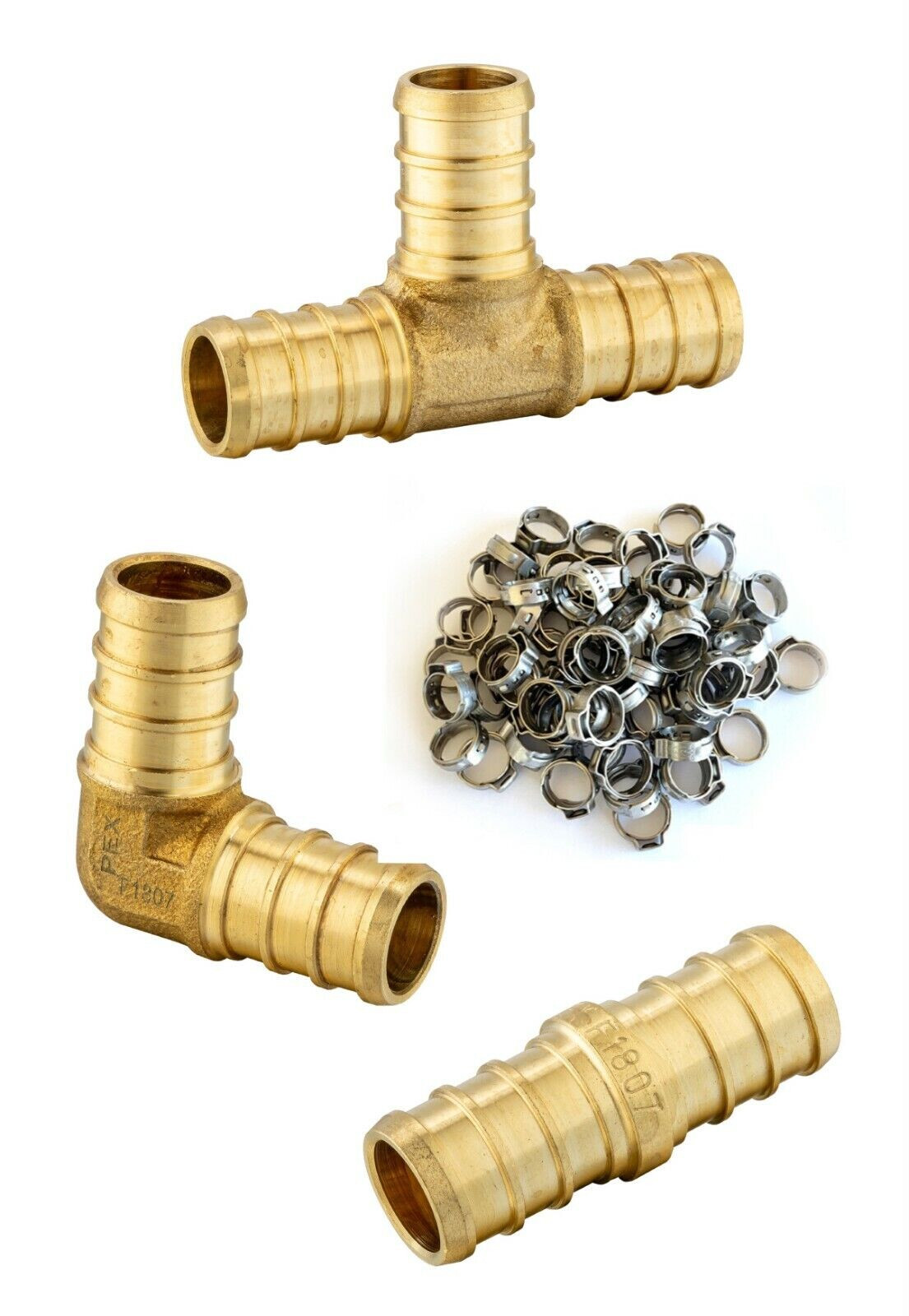 (Pex Pipe Combo)2 Rolls 3/4" x 100ft Red &Blue Crimper, Cutter, Clamps, Fittings