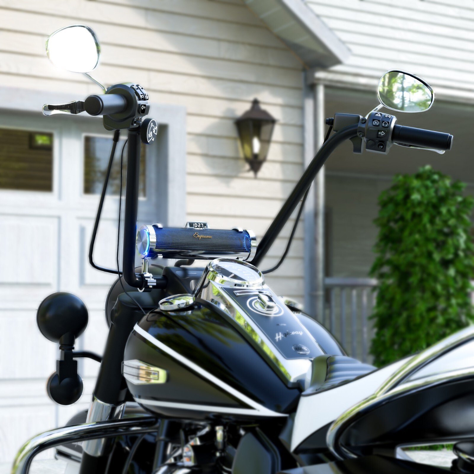 Waterproof Bluetooth Motorcycle Stereo 6 Speaker Soundbar Audio System USB Radio