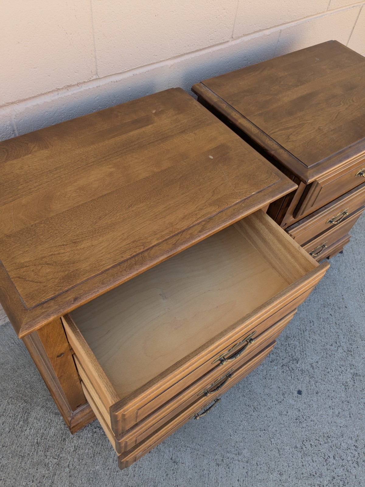 Vintage Modern Regency Wood Side Tables Night Stands End Tables