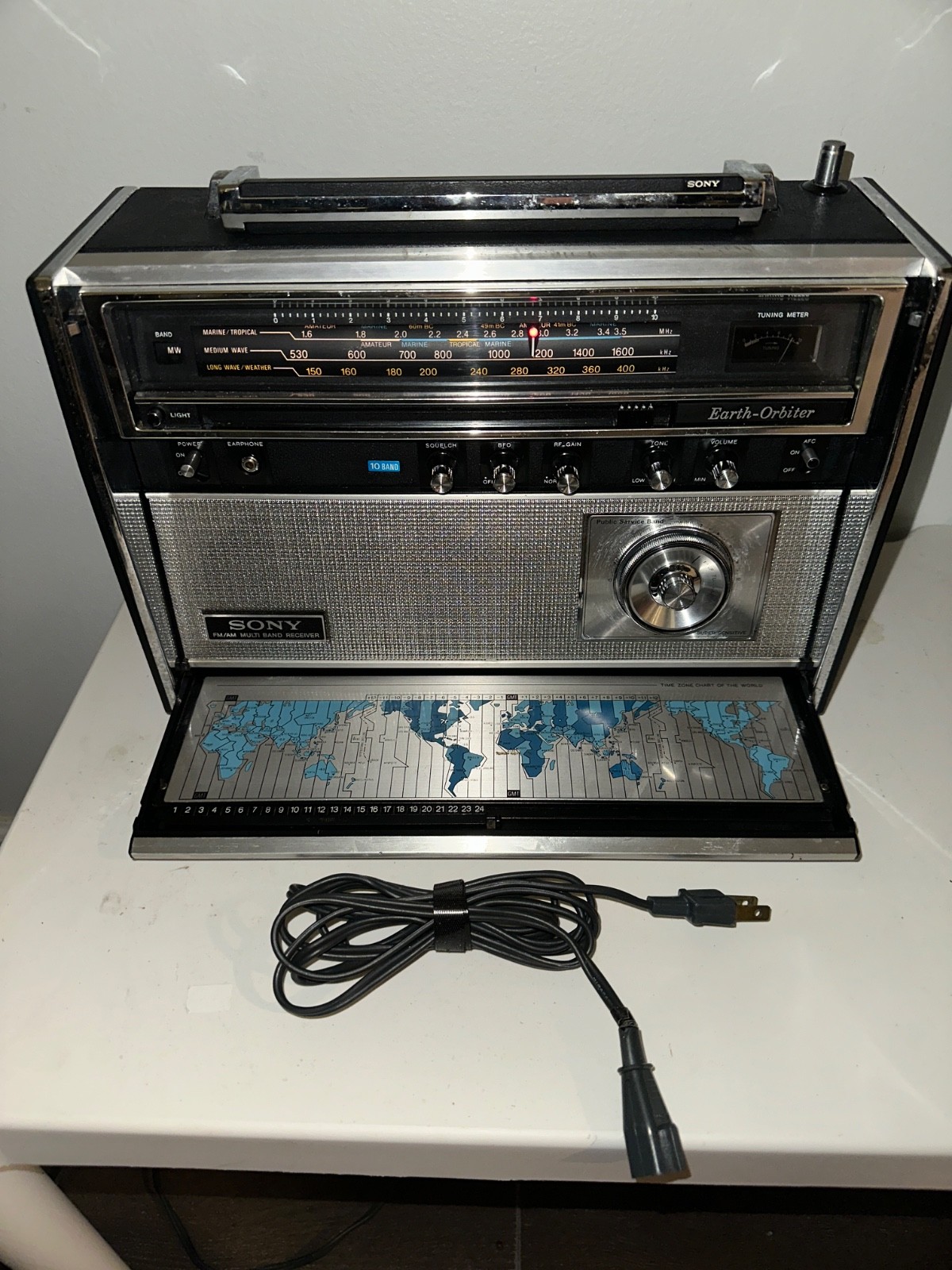 SONY 10Band Receiver AM/FM/AIR/PSB/LW/SW 1-5/BFO Model CRF-5100 , Tested/Works..