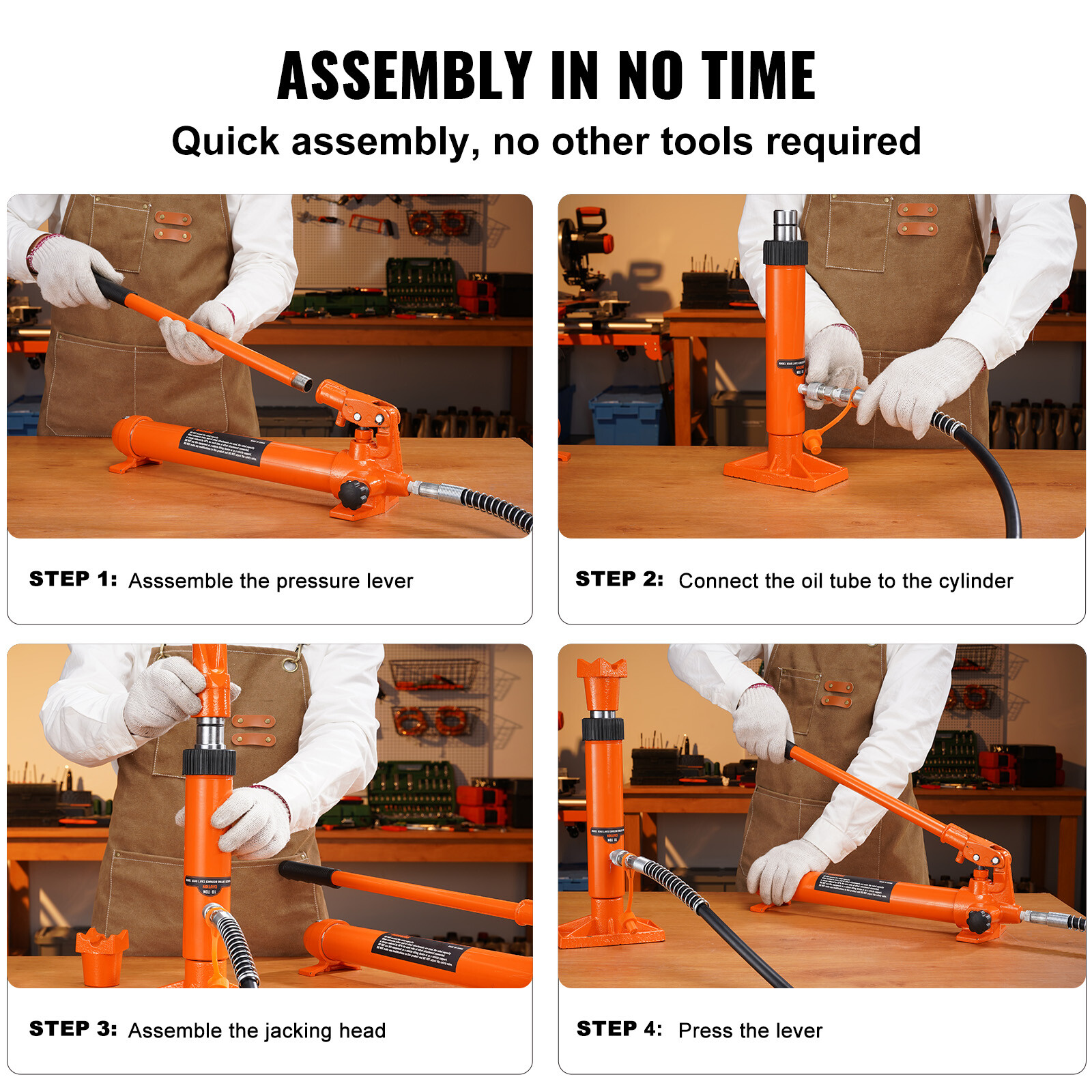 VEVOR 12 Ton Porta Power Hydraulic Jack Air Pump Lift Ram Body Frame Repair Kits