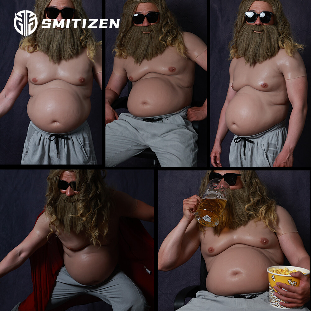 Smitizen Cosplay Costume Silicone Upper Body Suit Fat Beer Belly Fake Belly