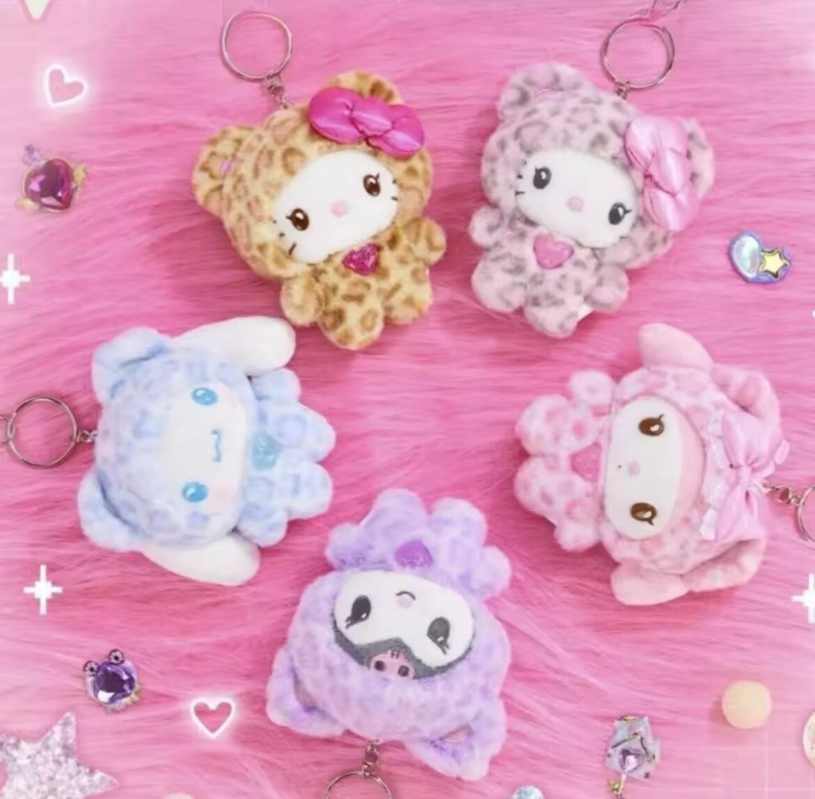 Sanrio Licensed Hello Kitty Gal Pal Mascot Keychain Leopard Print-US SELLER