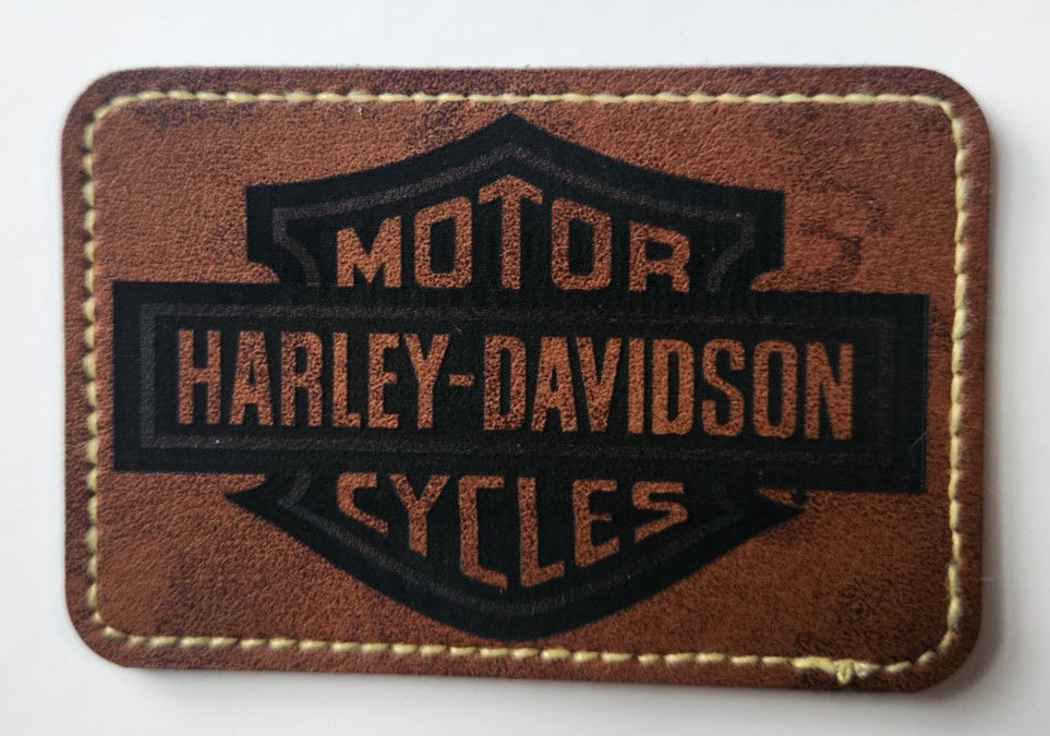 3x Harley Davidson Leatherette Patch. 2"x3" Iron On.