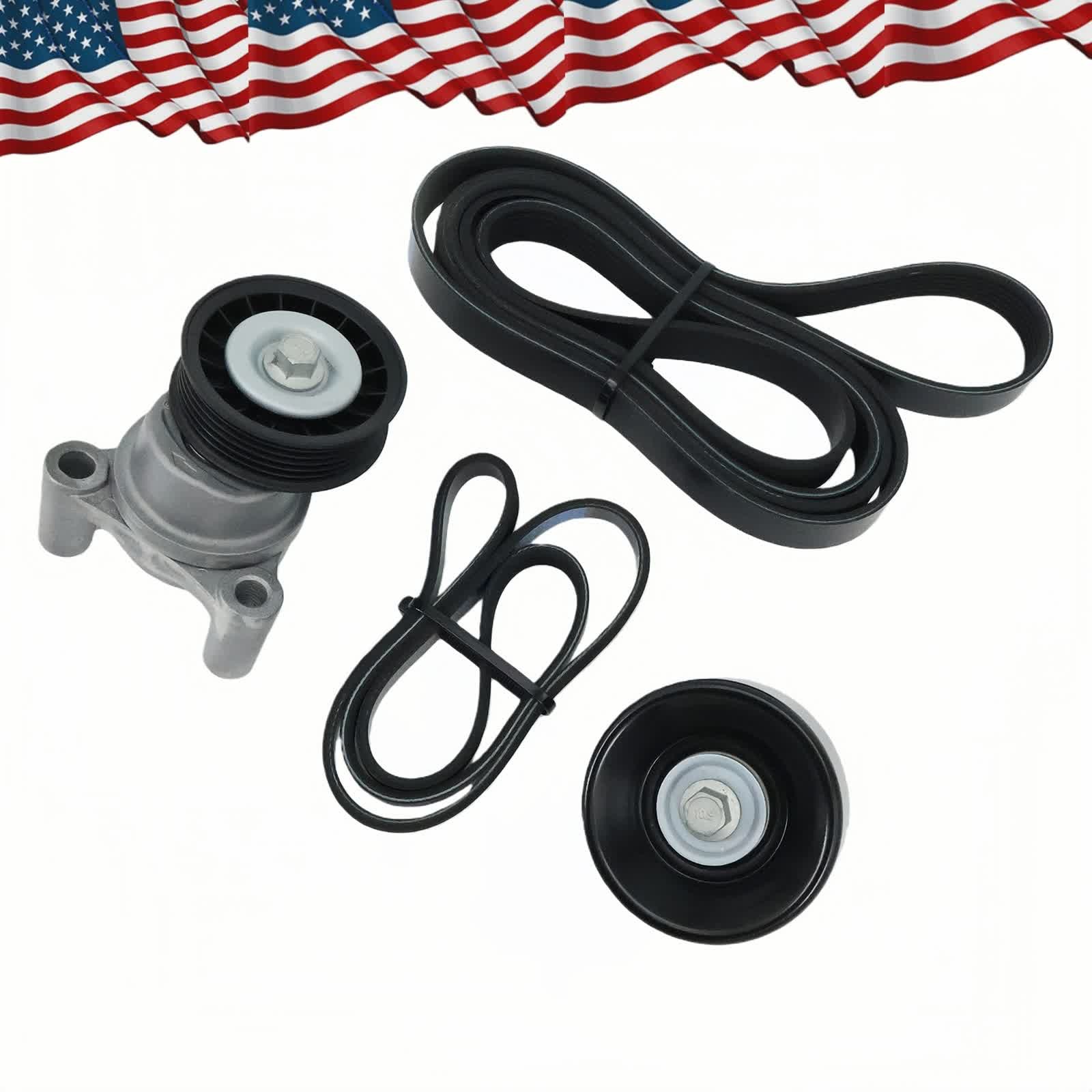 4x Serpentine Belt Drive Component Kit Fit 09-16 Chevy Silverado GMC Yukon XL V8