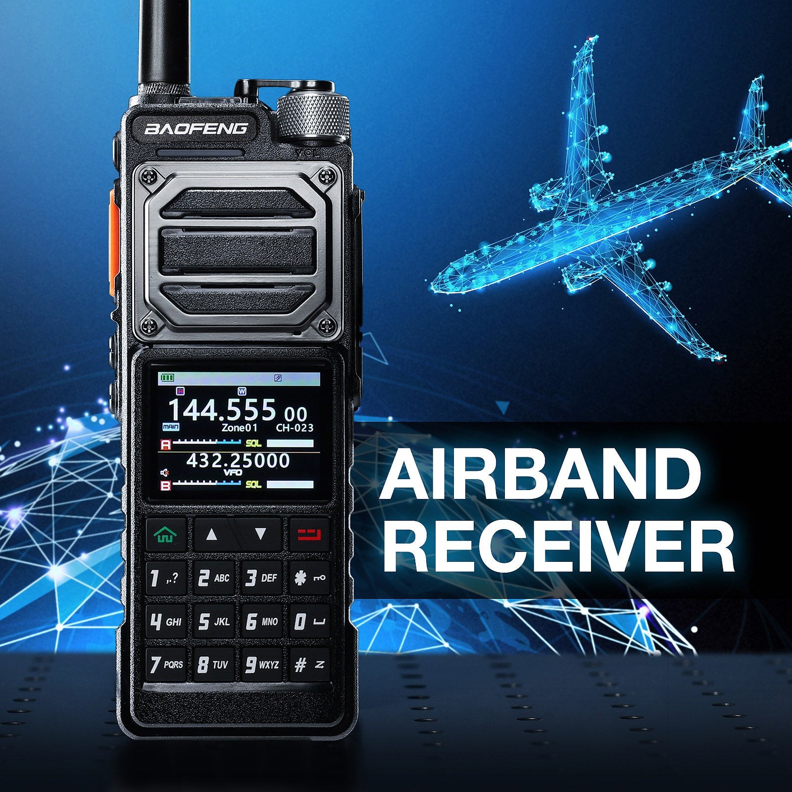 Baofeng UV-25 Plus Tri-Band 10W Radio GPS Multi-Band RX 5200mAh USB-C 1000CH