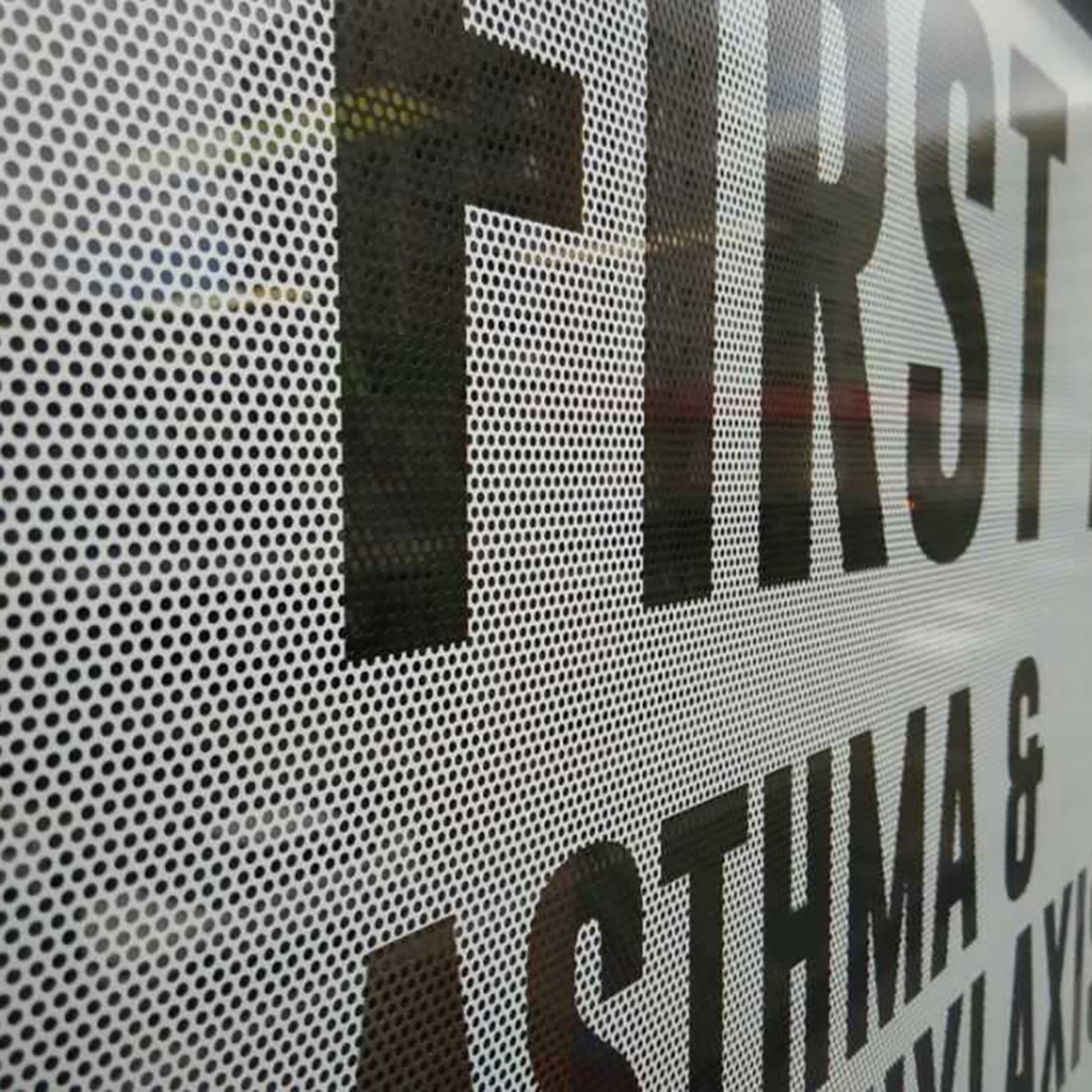 Custom Perforated Window Vinyl – One Way Vision Car Window Graphic w/ Lamination