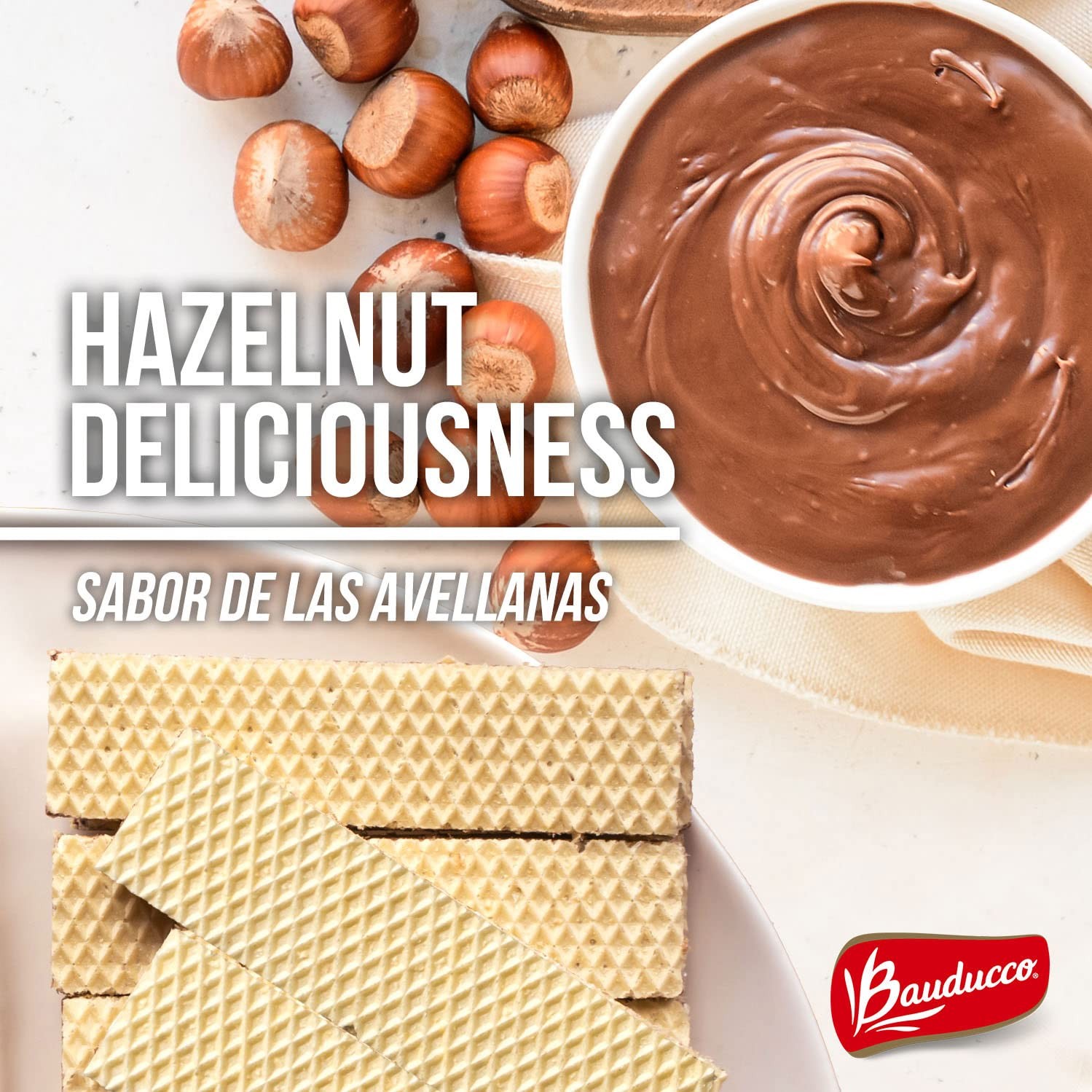 Bauducco Hazelnut Wafers - Crispy Wafer Cookies With 3 Delicious, Indulgent D...