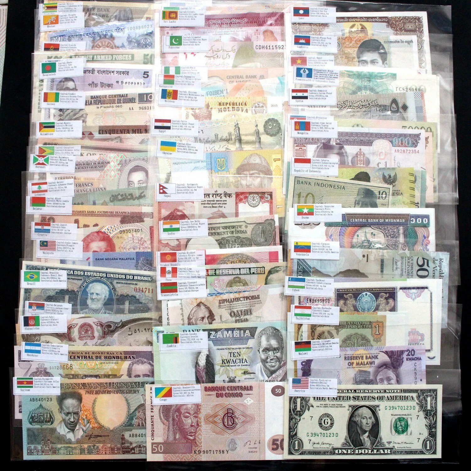 🔥100 Pcs of Different World Currency Foreign Banknote Lot UNCIRCULATED w/ BONUS
